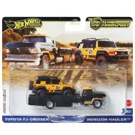 Hot Wheels: Horizon Hauler Premium laweta i Toyota FJ Cruiser samochodzik 1/64 - Mattel