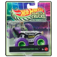 Hot Wheels Monster Trucks: Carbonator XXL biały samochodzik świecący w ciemności 1/64 - Mattel