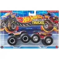 Hot Wheels Monster Trucks: Hot Wheels Racing #1 kontra Hot Wheels Racing #4, zestaw 2 samochodzików typu monster w skali 1/64 – Mattel