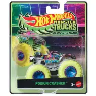Hot Wheels Monster Trucks: Podium Crasher samochodzik świecący w ciemności 1/64 – Mattel