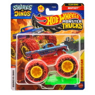 Hot Wheels Monster Trucks Sharks vs Dinos: Bigfoot 4x4x4 samochodzik 1/64 - Mattel
