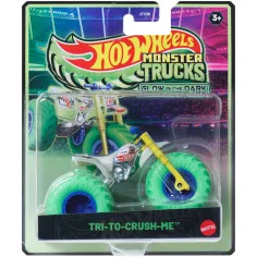 Hot Wheels Monster Trucks: Try-To-Crush-Me świecący w ciemności samochodzik 1/64 - Mattel