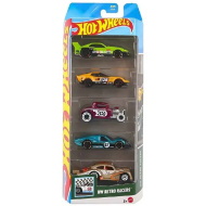 Hot Wheels: Retro Racers zestaw 5 samochodzików 1/64 - Mattel