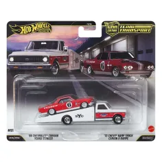 Hot Wheels: laweta 72 Chevy Ramp Truck i samochodzik 66 Chevrolet Corvair 1/64 - Mattel