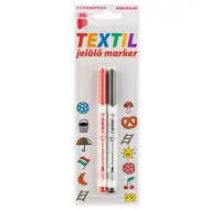 ICO: Czarny-czerwony marker do tkanin 1,5 mm