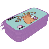 ICO: Lizzysuli Lollipop Capybara piórnik z motywem kapibary, trzykomorowy 14x21x5 cm