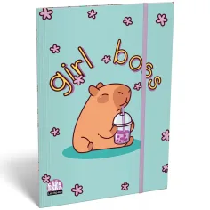 ICO: Lizzysuli Lollipop Capybara teczka z gumką z motywem kapibary A5