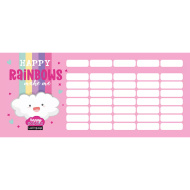 ICO: Lizzysuli Lollipop Rainbow — jednostronicowy, dwustronny plan lekcji z motywem tęczy, 17,8x7,7 cm