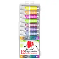 ICO: SÜNI Tempera Metaliczne i Neonowe kolory 12-sztukowy zestaw tubek 12ml
