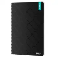 ICO: Studencki Notes Premium Black w spiralnej oprawie, A4, w kratkę, 100 kartek