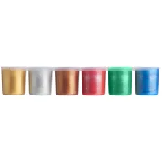 ICO: Süni tempera w słoiczkach, kolory metaliczne, 6x25 ml zdjęcie 2