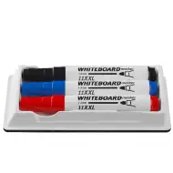 ICO: WhiteBoard magnetyczna gąbka do ścierania tablic + 3 sztuki 11XXL markerów do tablic