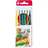 ICO: Zestaw pisaków pędzelkowych Brush Pen, 6 sztuk