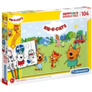 Ici pici kotki Double 2 w 1 104-elementowa kolorowanka dwustronna puzzle - Clementoni
