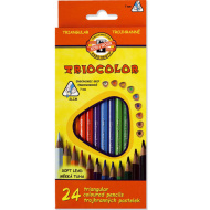 Ico: Zestaw kolorowych kredek Koh-I-Noor Triocolor, 24 sztuki