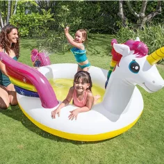 Intex: Basen dla dzieci w kształcie jednorożca z fontanną 272x193x104 cm zdjęcie 4