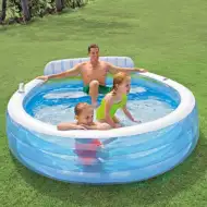 Intex: Rodzinny basen z oparciem do opalania 224x216x76 cm