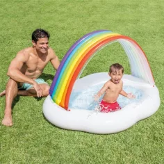 Intex: Tęczowy obłok dmuchany basenik dla dzieci 142x119x84cm zdjęcie 2