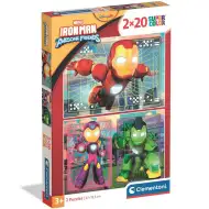 Iron Man i jego niesamowici przyjaciele 2x20-elementowe puzzle Supercolor - Clementoni