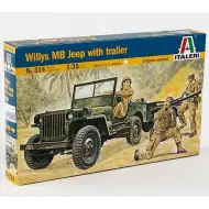 Italeri 1/35 Willys MB wojskowy Jeep z przyczepą model pojazdu