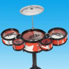 Jazz Drum stojakowy, 6-częściowy czerwony zestaw perkusyjny dla dzieci. zdjęcie 2