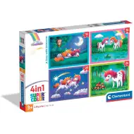 Jeden dzień z jednorożcami 4 w 1 puzzle - Clementoni