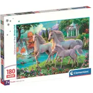 Jednorożce przy wodospadzie, super puzzle 180 elementów - Clementoni