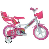Jednorożec różowo-biały rower dziecięcy w rozmiarze 12 - rower Dino Bikes