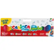 Jumbo 40-sztukowy zestaw markerów maxi - Carioca