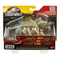 Jurassic World: Fierce Changers - Ceratosaurus &amp; Ankylosaurus przekształcalna figurka dinozaura - Mattel