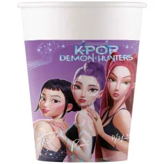 K-Pop Łowcy demonów papierowe kubeczki, zestaw 8 szt., 200 ml