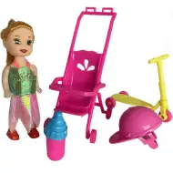Katie: Lalka Grace z wózkiem, spacerówką i akcesoriami 10 cm