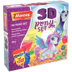 Kinetic Sand: Zestaw piasku kinetycznego Heros z dinozaurami lub kucykami, z akcesoriami, 500 g zdjęcie 3