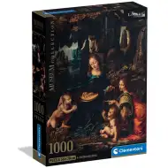 Kolekcja Muzealna: Leonardo da Vinci - Madonna wśród skał 1000-elementowe puzzle z plakatem - Clementoni