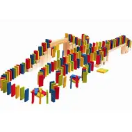 Kolorowe domino drewniane 200 sztuk