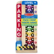 Kolorowy drewniany garaż z samochodami do sortowania według numerów - Melissa &amp; Doug