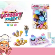Kolorowy plastikowy zestaw do zabawy w lody z akcesoriami