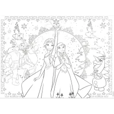 Kraina Lodu 2 w 1 puzzle 250 elementów i kolorowanka 50x35 cm - Lisciani zdjęcie 3