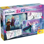 Kraina Lodu 2 w zestawie 2 w 1: maxi puzzle 2x60 elementów i kolorowanka 50x35 cm - Lisciani