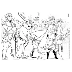 Kraina Lodu II 2 w 1 maxi puzzle 4x48 elementów i kolorowanka 35x25 cm – Lisciani zdjęcie 4