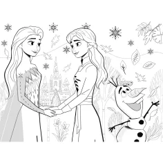 Kraina lodu: Siostry 2 w 1, ekologiczna mini układanka 48 elementów i kolorowanka 35x25 cm - Lisciani zdjęcie 3