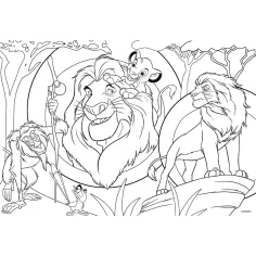 Król Lew 2 w 1 puzzle 24-elementowe i kolorowanka 50x35 cm – Lisciani zdjęcie 3