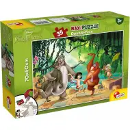 Księga dżungli 2 w 1, maxi puzzle 35 elementów i kolorowanka 70x50 cm – Lisciani