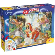 Księga dżungli 2 w 1, puzzle i kolorowanka, 108 elementów, 50x35 cm - Lisciani