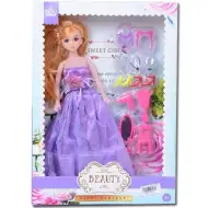 Księżniczka lalka w fioletowej sukience 30 cm
