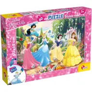 Księżniczki Disneya – Bajkowy ogród, 2 w 1, puzzle 60 elementów i kolorowanka, 50x35 cm – Lisciani