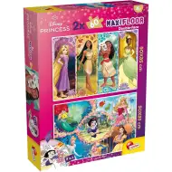 Księżniczki Disneya 2 w 1 maxi puzzle 2x60 elementów i kolorowanka 50x35 cm - Lisciani