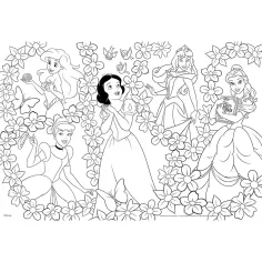 Księżniczki Disneya 2 w 1 maxi puzzle 2x60 elementów i kolorowanka 50x35 cm - Lisciani zdjęcie 2