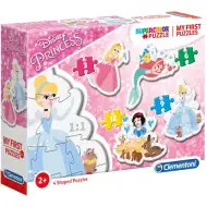 Księżniczki Disneya 4 w 1 Supercolor puzzle w formie - Clementoni