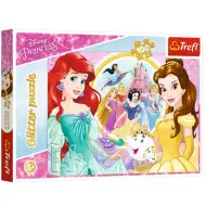 Księżniczki Disneya: Ariel i Bella 100-elementowe błyszczące puzzle - Trefl